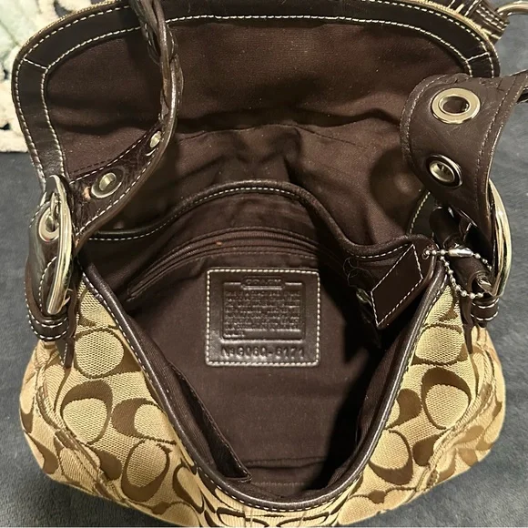 Vintage Y2K Coach Soho Signature Sufflette Tan Brown Shoulder Bag - Picture 6 of 7